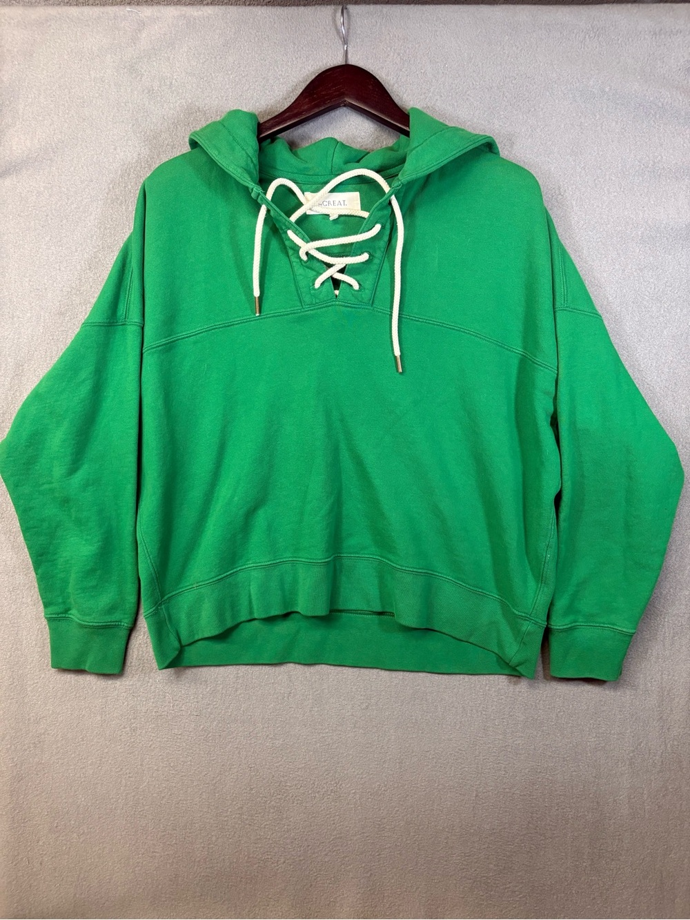 Women’s The Great The Lace Up Hoodie In Dill Sz 2